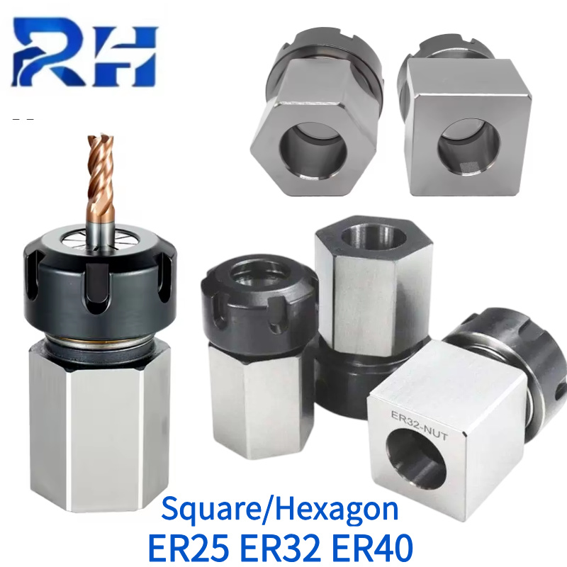 RH 1 conjunto er quadrado hex pinça bloco er/25/32/40 bloco chuck titular suporte de trabalho para torno cnc máquina gravura