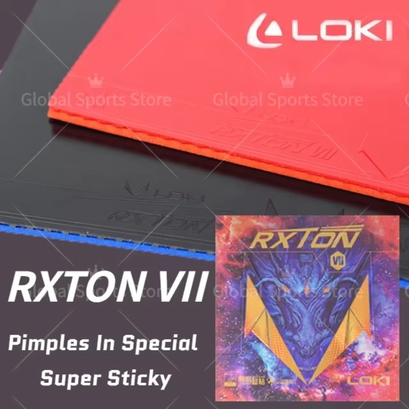 Oryginalna guma do tenisa stołowego LOKI RXTON 7 Supper Sticky Ping Pong Rubber Sheet z gąbką Kunlun o dużej gęstości RXTON VII Rubber