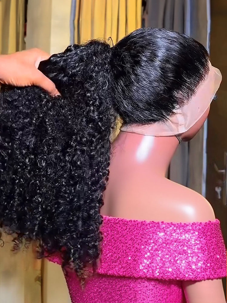 Pelucas de Cabello Humano Rizado Invisible HD Transparente 13x4 13x6 con Encaje Frontal HD, Peluca Frontal de Onda Profunda Vietnamita de 250 Densidad, Pre-arrancada, Sin Pegamento, Color Natural, Peluca de Cabello Humano Ondulado de 30 36 Pulgadas para M