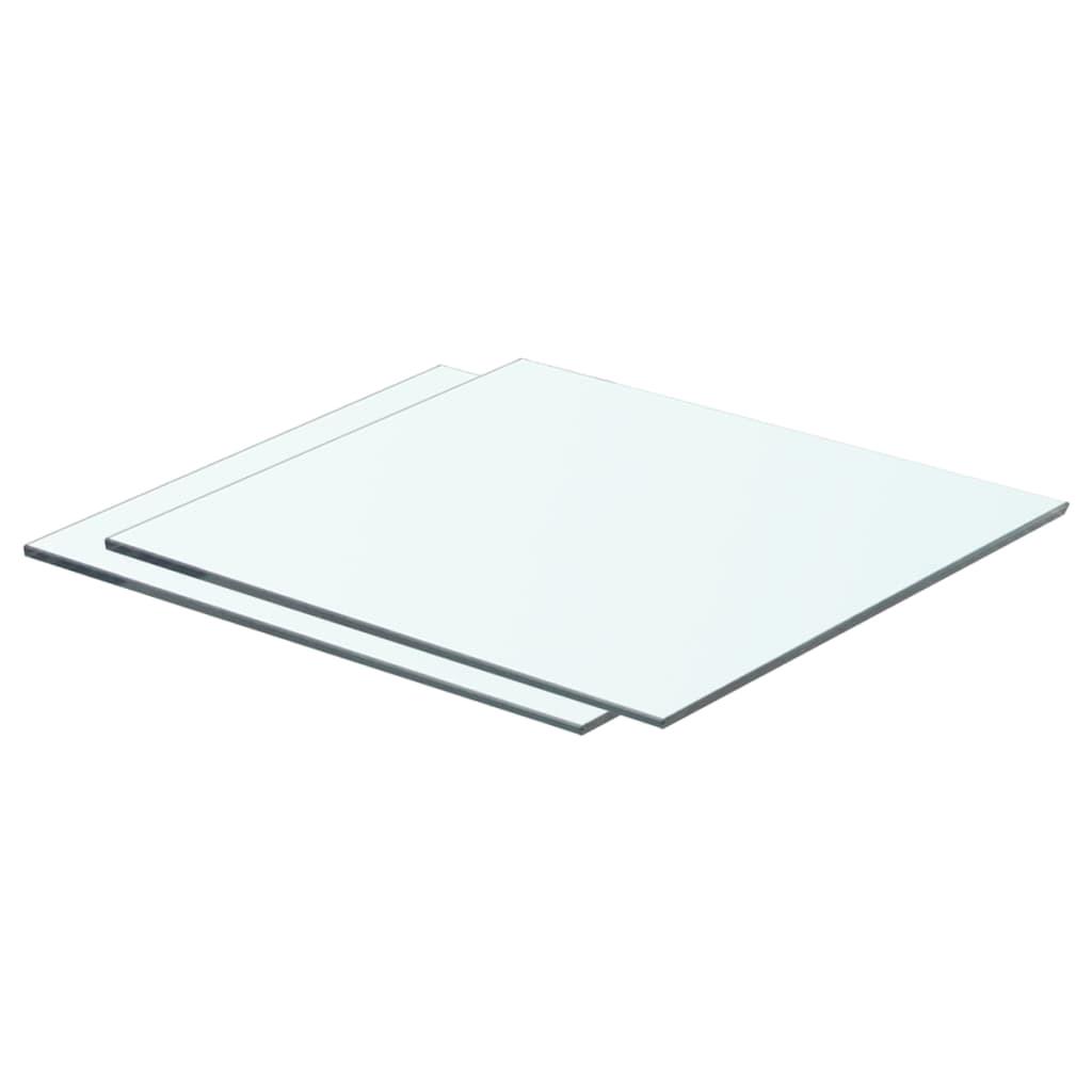 Przezroczyste szklane półki 40x30 cm Zestaw 2 wytrzymałych, montowanych na ścianie regałów do przechowywania i wystawiania dekoracji domowych
