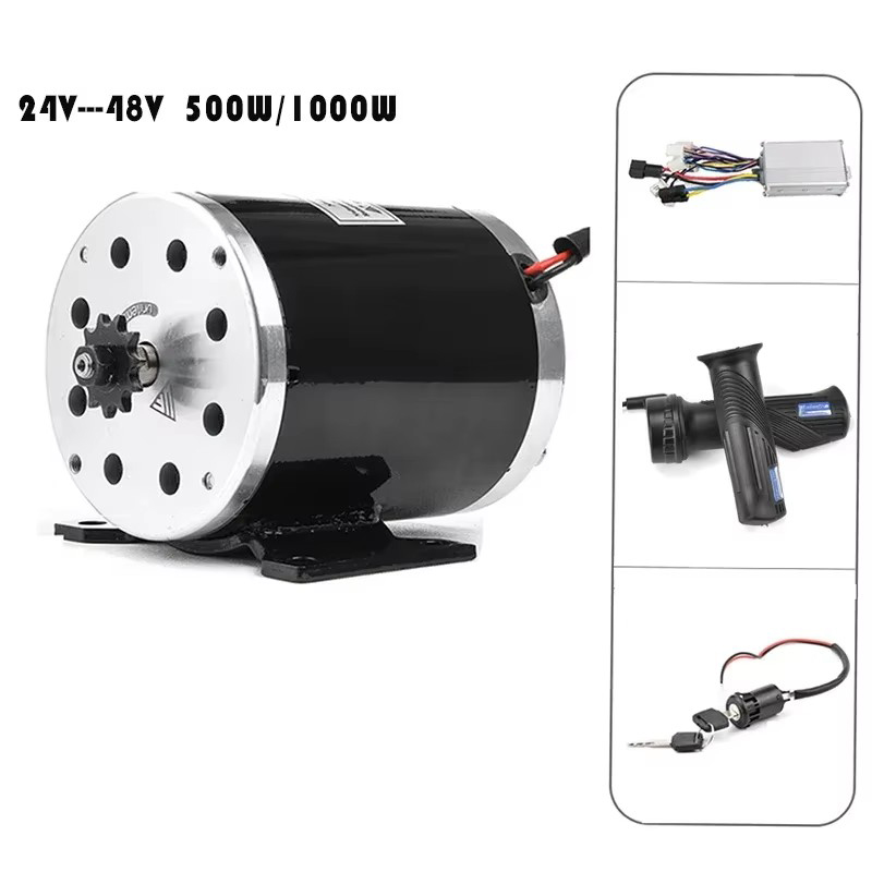 500W 1000W 24V 36V 48V DC Brushed Motor Kit Controller E-bike Conversie Kit elektrische Fiets Scooter Skatebord Kit Motor MY1020