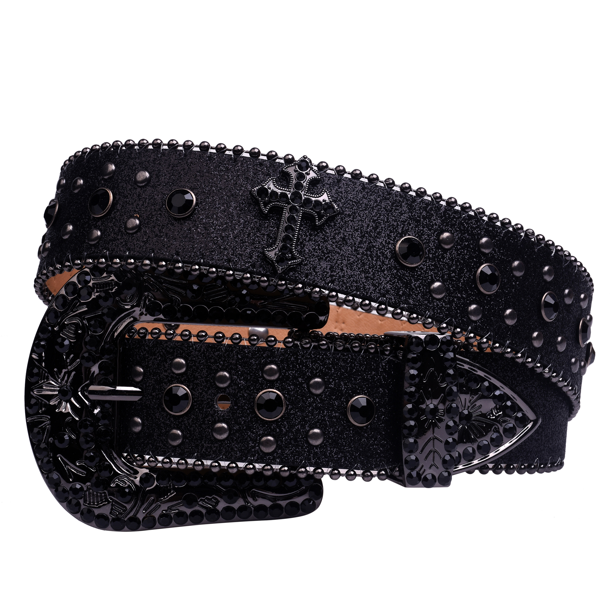 Sztuczny pasek diamentowy, moda damska Western Cowboy Rhinestone wzór paska skórzany pasek wkładka sztuczny pasek diamentowy dżinsy