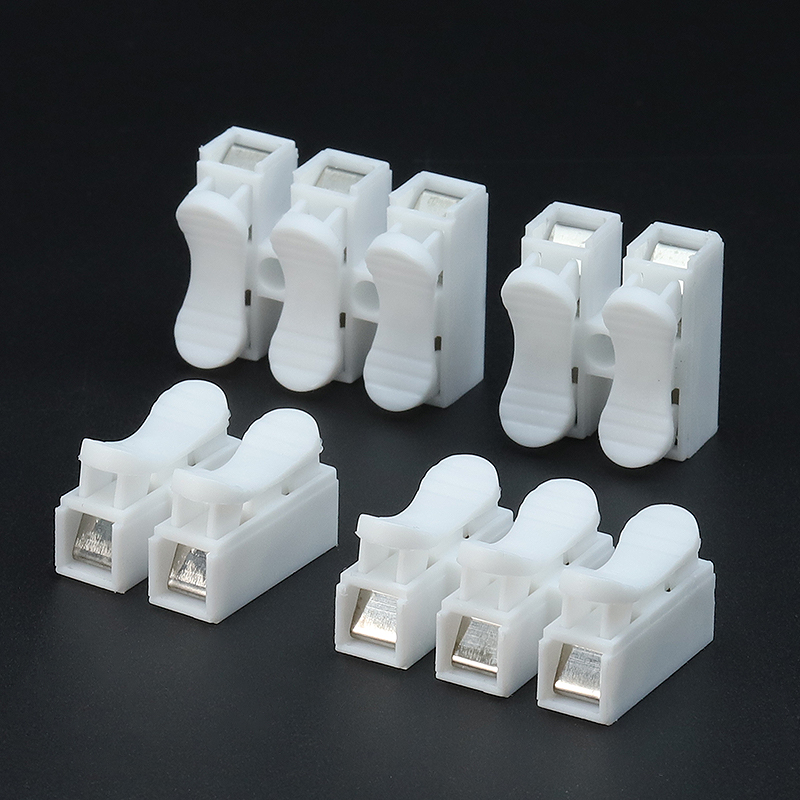 20/50 Uds sin soldadura rápida 1P 2P Cable conector sin tornillo bloque de terminales abrazadera de resorte
