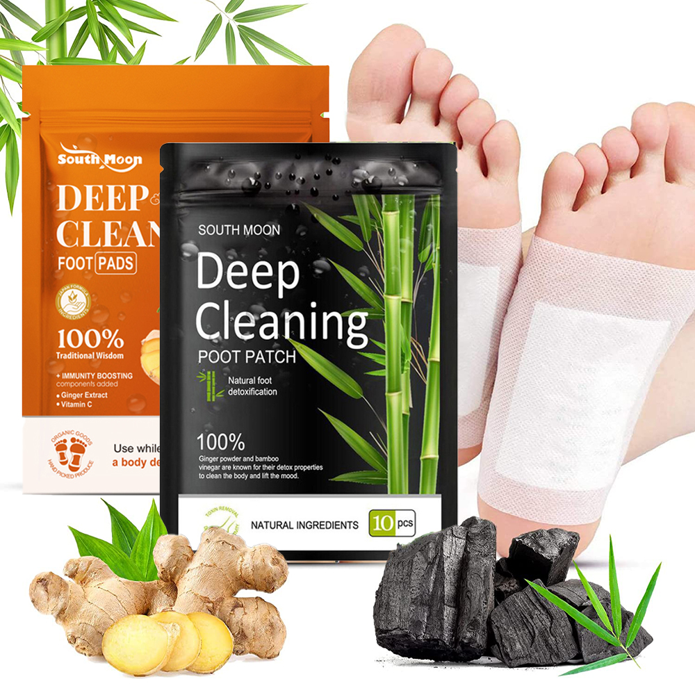 Parches desintoxicantes para pies de bambú y jengibre Natural, desintoxicación de toxinas corporales, limpieza adelgazante, alivio del estrés, almohadillas para pies, belleza y salud