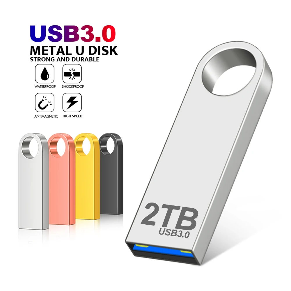 Super USB 3.0 Металлический ручка-накопитель 1 ТБ Cle USB-флешки 2 ТБ Флэш-накопитель Высокоскоростной портативный SSD Memoria USB-накопитель Бесплатная доставка в подарок