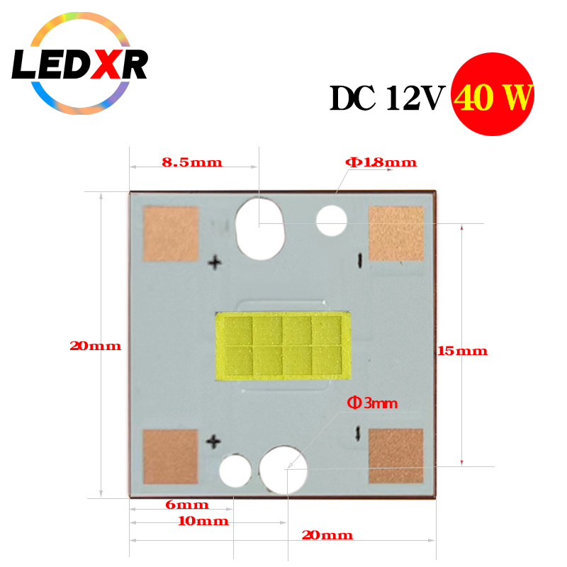 DC 12V led 3570 chip led 12V luz de coche faro motocicleta foco 40W luz blanca brillante cuenta csp chip LED SMD