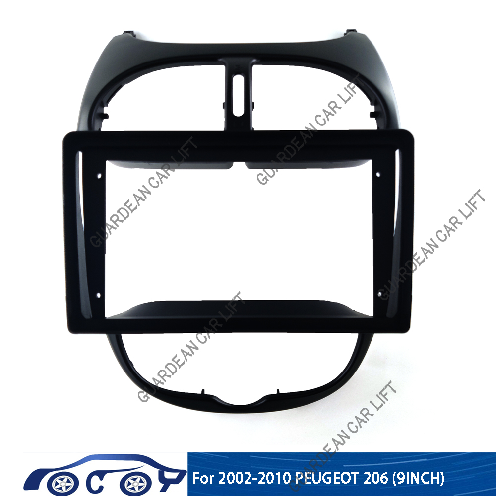9 Inch 2 Din Auto Dashboard Frame Auto Dvd Frame Radio Panel Frame Navigatie Panel Voor Peugeot 206 2000-2010 2 Din Android