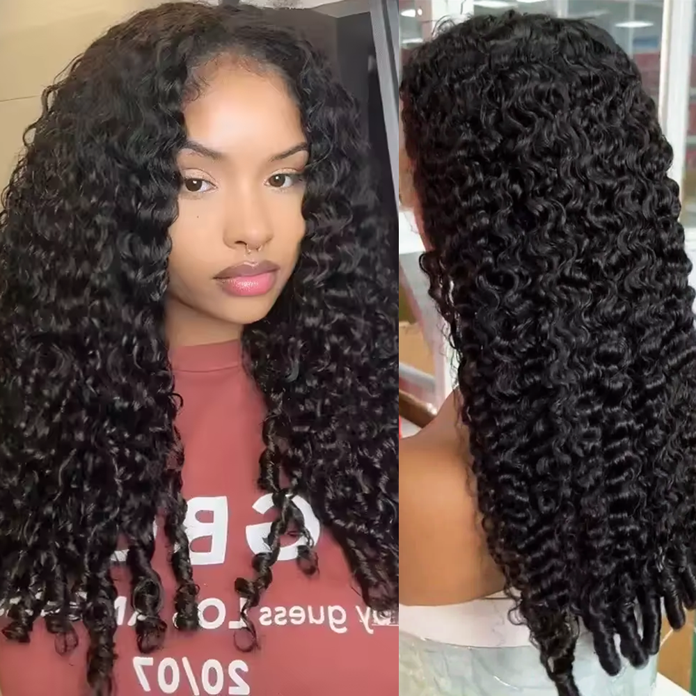 Parrucca di capelli ricci birmani 13x6 con frontale in pizzo, onda profonda, densità 200, parrucche di capelli umani con frontale in pizzo HD 13x4 per donne nere, 32 pollici