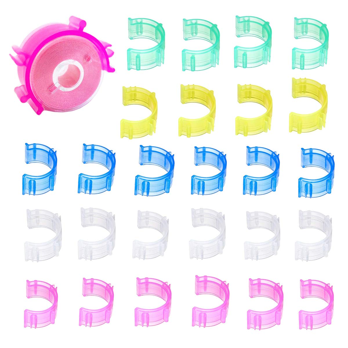 Clip per bobina da 50 pezzi con funzione di bloccaggio del filo, adatta a tutte le dimensioni della bobina popolari, parti e strumenti per cucire