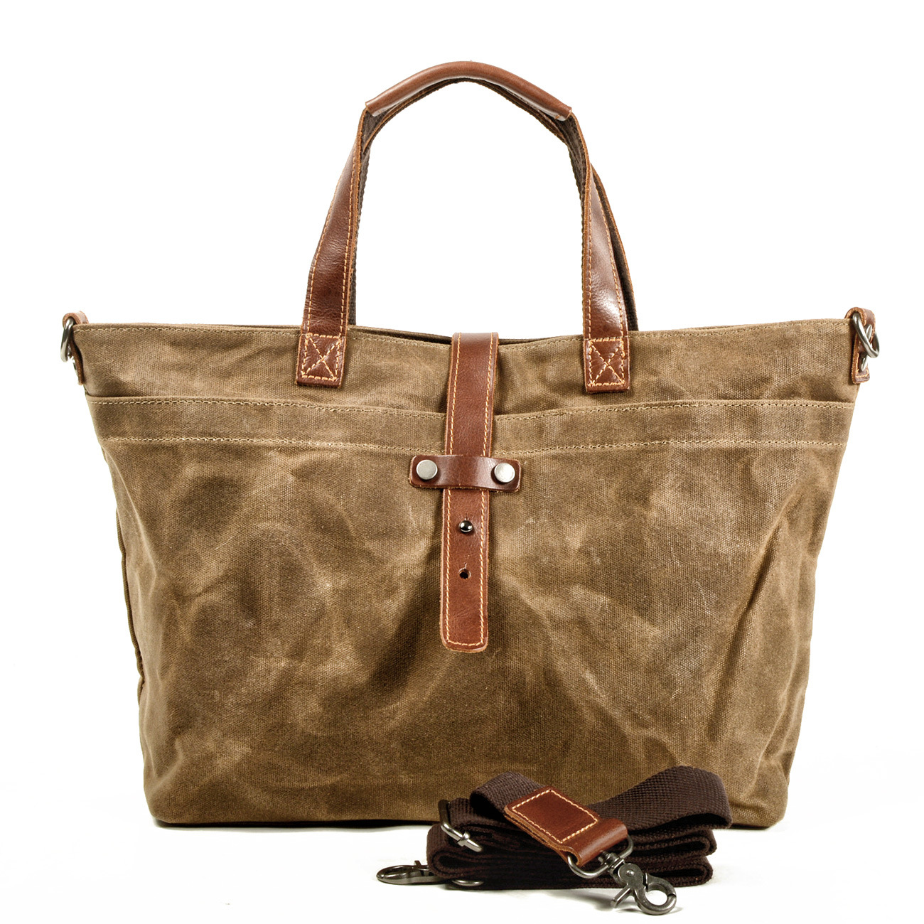 Bolso de lona encerada para mujer, bolso simple horizontal de color sólido, bolso de hombro tipo bandolera retro, bolso de mano plisado para hombre