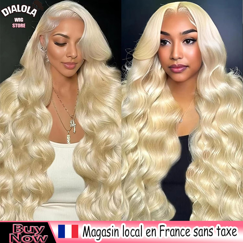 Peluca de cabello humano Dialola 613 Body Wave con encaje frontal 13x6 13x4, peluca rubia miel con ondas sueltas, pre-arrancada para mujer