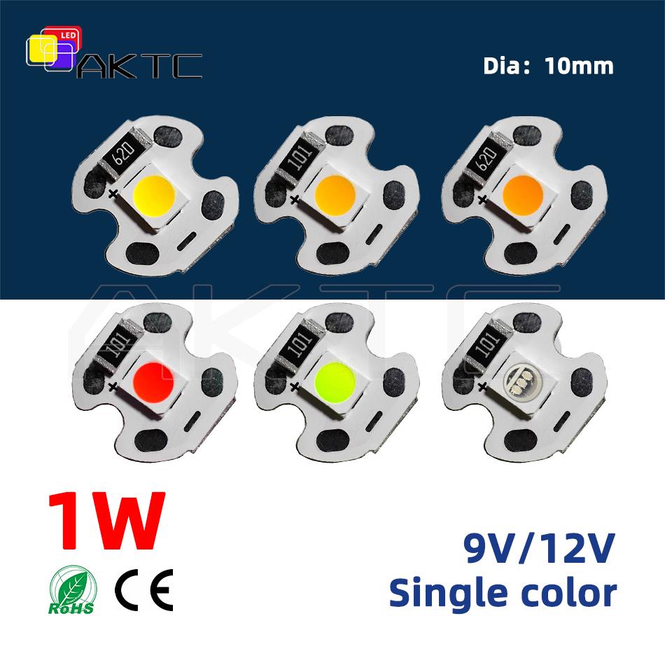 5szt DC LED Lights Board 1W 9V 12V Aluminiowa płytka lampy 10mm DIY SMD3030 Koralik Jednokolorowy Ciepły Biały Naturalne Światło Czerwony Zielony Niebieski