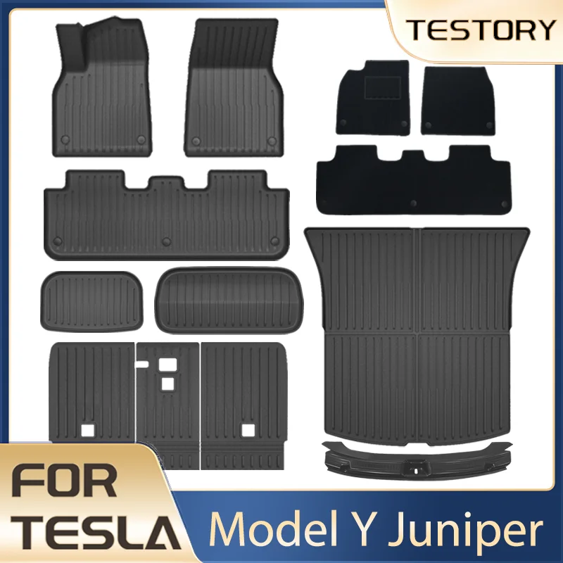 For Tesla Model Y Juniper Accessories 2025 2026 TPE Floor Mats Cargo Liner Waterproof Trunk Mat for Tesla Model Y Juniper 2026