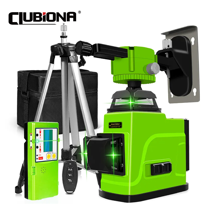 Clubiona 12 i 16 linii profesjonalny pilot do sufitu podłogowego zielony poziom Laser liniowy z trybem pulsacyjnym