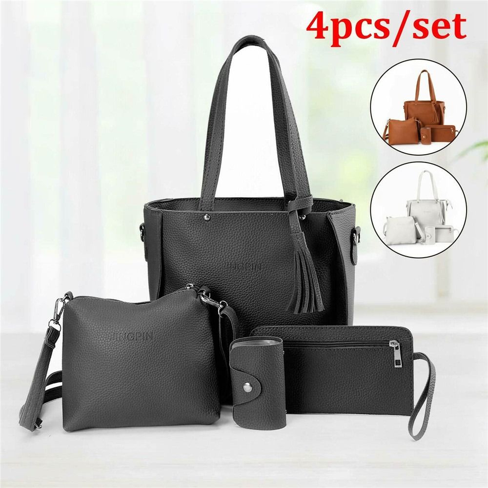 4 pezzi/set borsa a tracolla in pelle moda ad alta capacità borsa a tracolla portafoglio borse borsa a tracolla