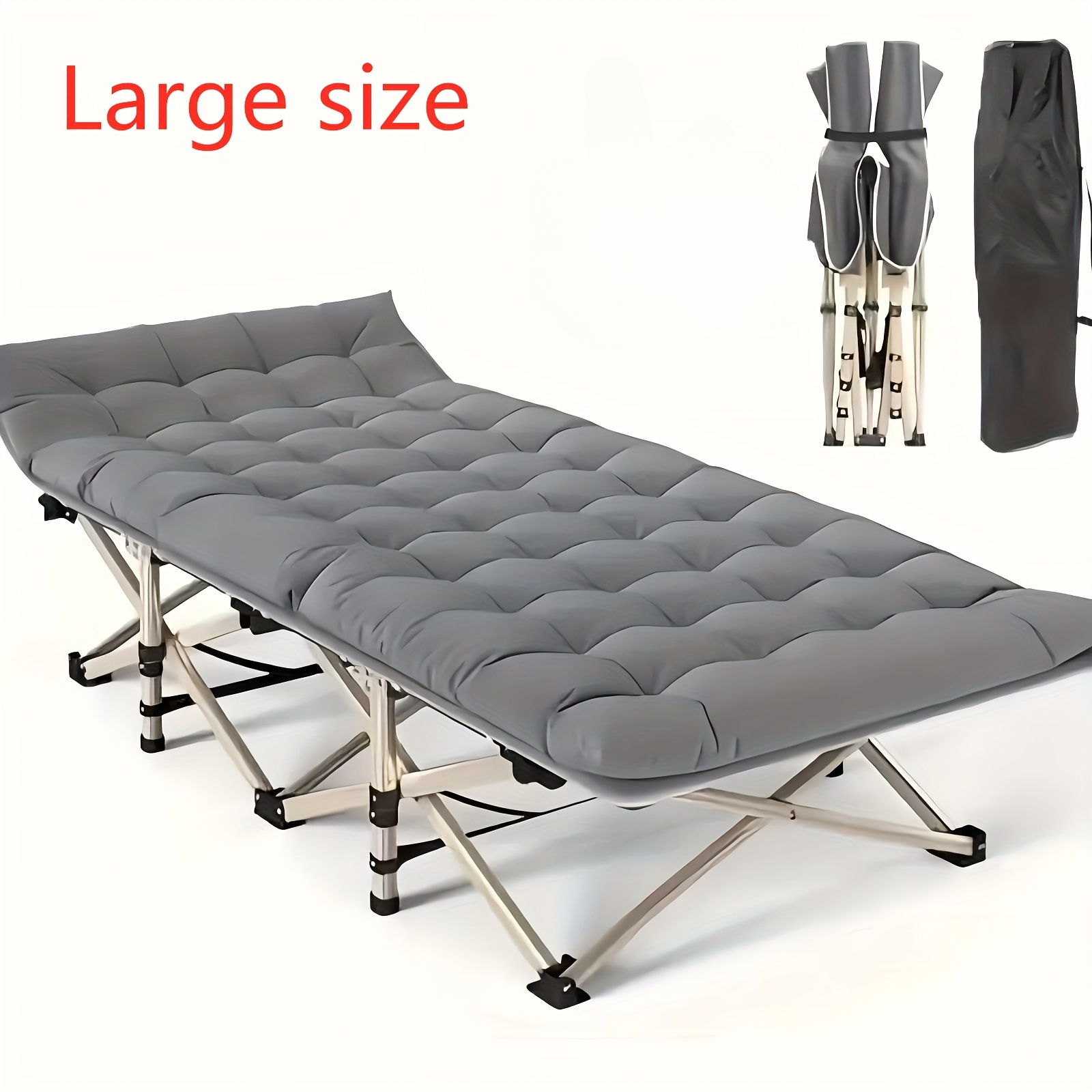 75-Zoll großes klappbares Sport-Outdoor-Bett, Stadionbett mit doppelseitiger Matratze, tragbares faltbares Gästebett.