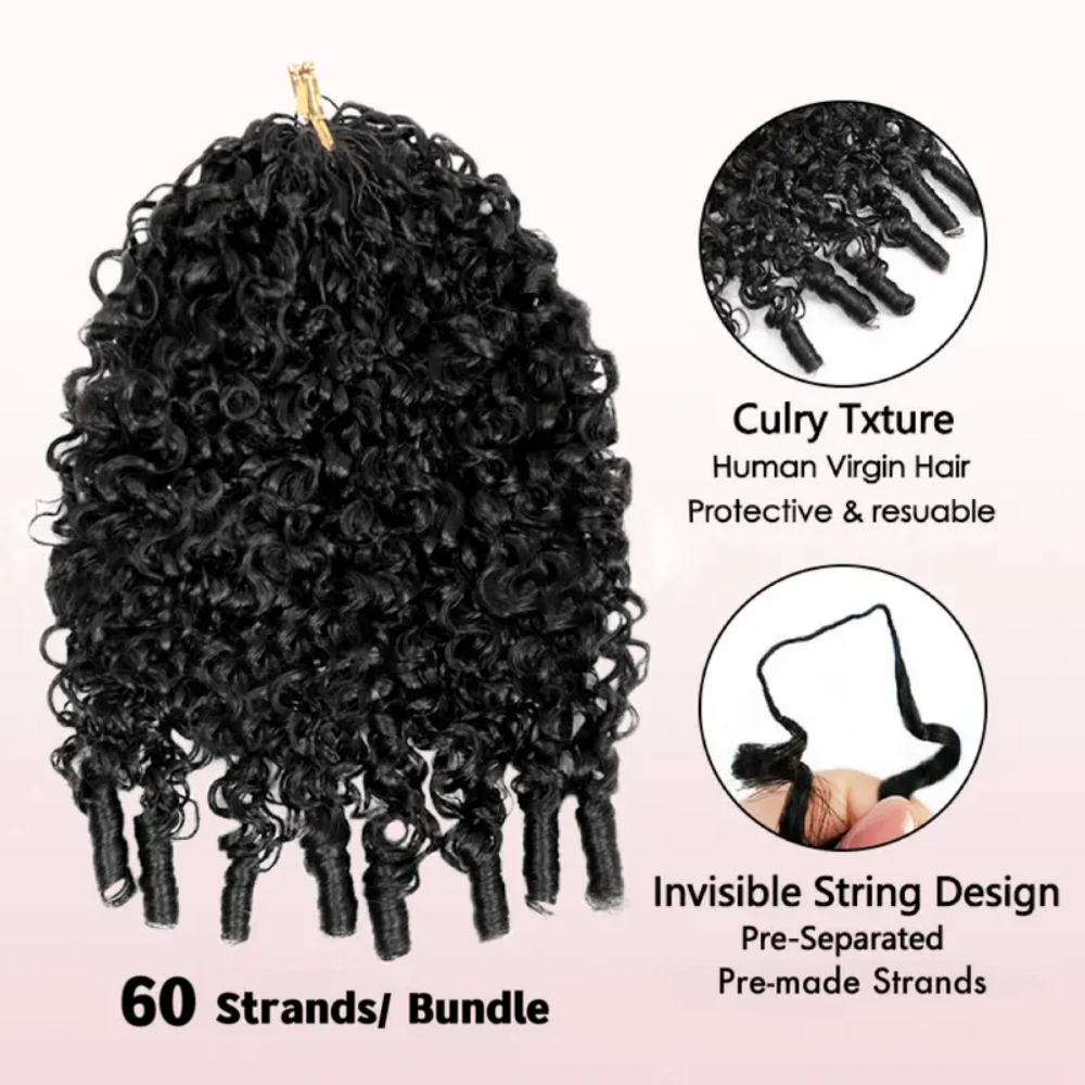 Cabelo Humano Cacheado Birmanês 12A para Crochê, Cabelo Cru para Crochê Sem Nós, Nós Milagrosos, Cabelo Humano Vietnamita Duplo para Crochê