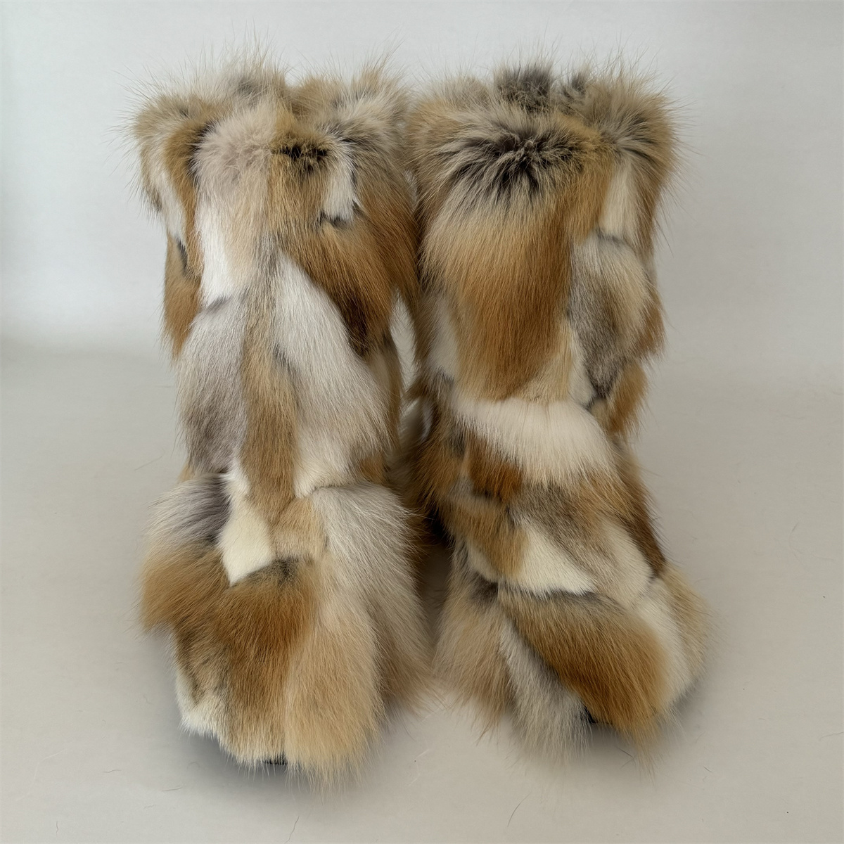 Winterschoen Dames Winter Pluizig Echt Vossenbont Laarzen Vrouw Pluche Warme Snowboots Luxe Schoeisel Harige Bont Bottes voor meisjes Mode