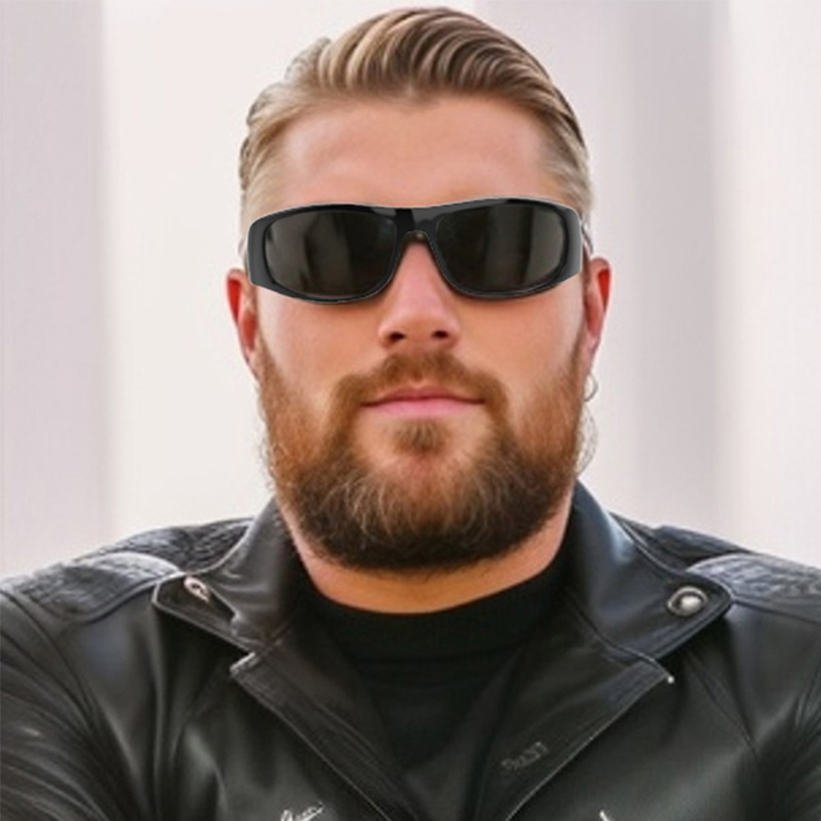 Prévention Jcorde I-Lunettes de soleil super foncées pour hommes, noires, rondes, protection UV400, W8005