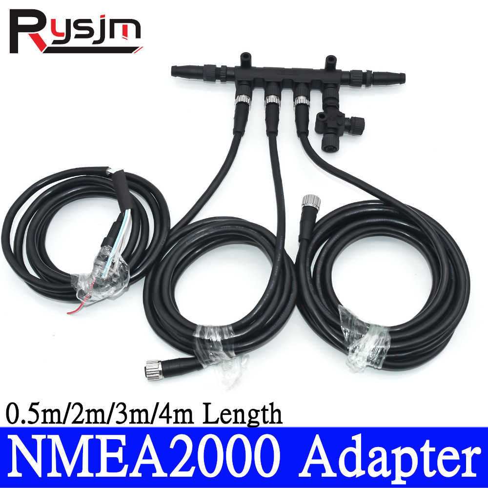 HD 0.5M - 4M 3M 2M Panjang 1M Kabel Soket NMEA 2000 Converter Terminator Pria & Wanita NMEA2000 Adaptor Hingga 5 Kabel DC9-32V