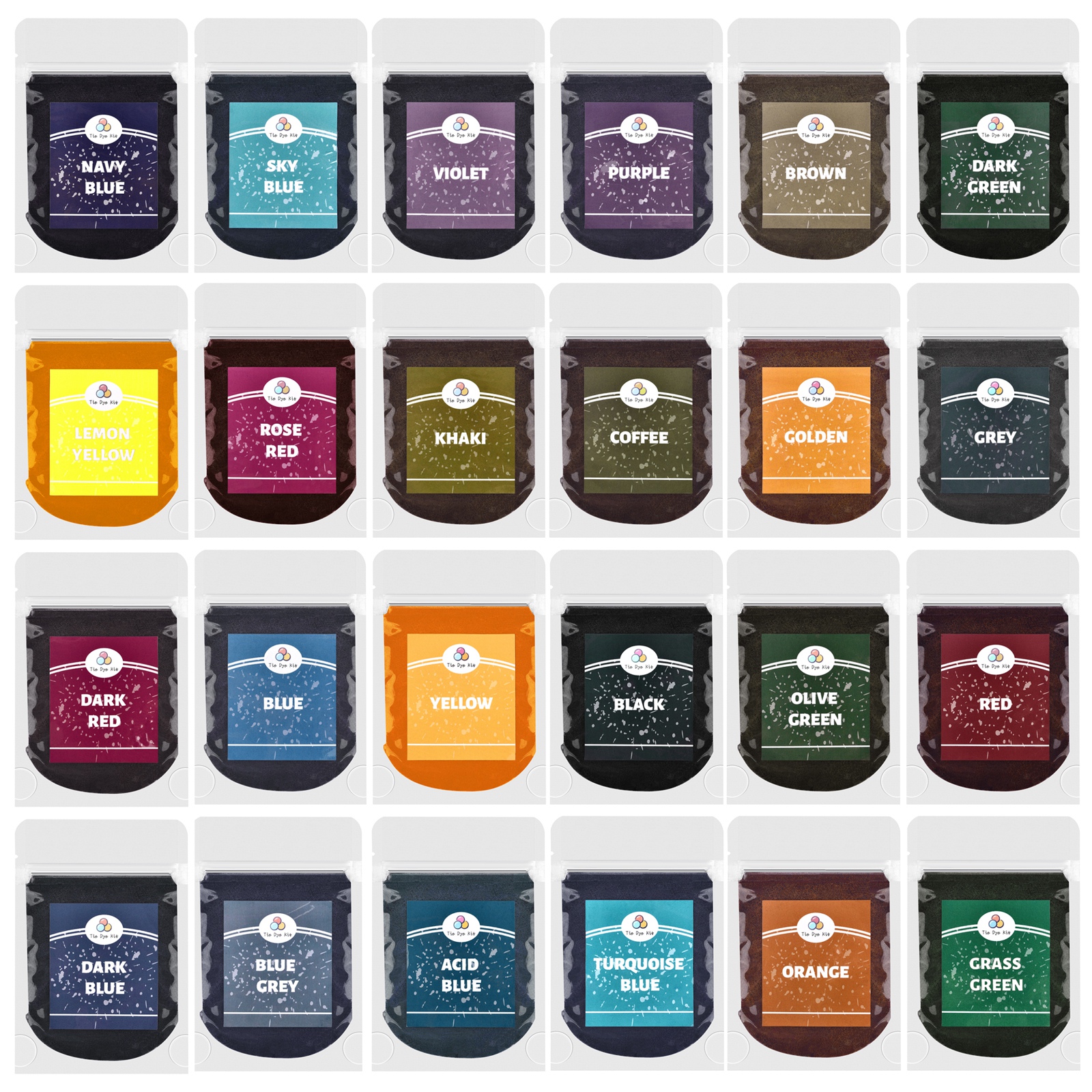 10 กรัม/ถุง 24 สีย้อมผ้าเสื้อผ้า Refurbished Coloring Agent ผ้าฝ้ายลินินกางเกงยีนส์สีสําหรับผ้า Tie-Dye Handmade