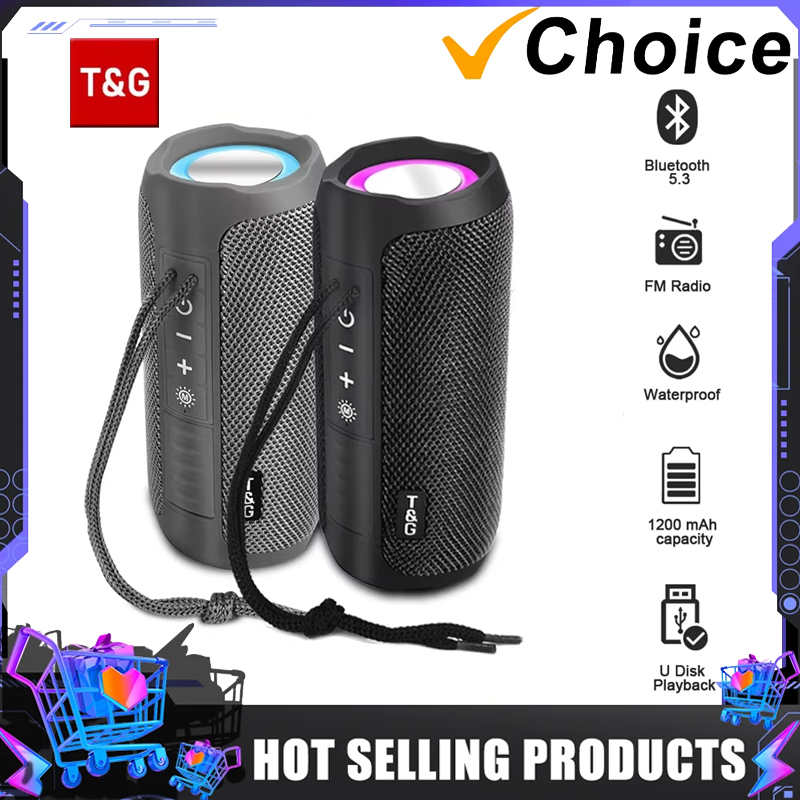 T&G TG227 Waterpro Mit Lampe Outdoor Tragbare Aufrechte Drahtlose Kompatible Lautsprecher Musik Player Unterstützung TF FM Radio Musik Party