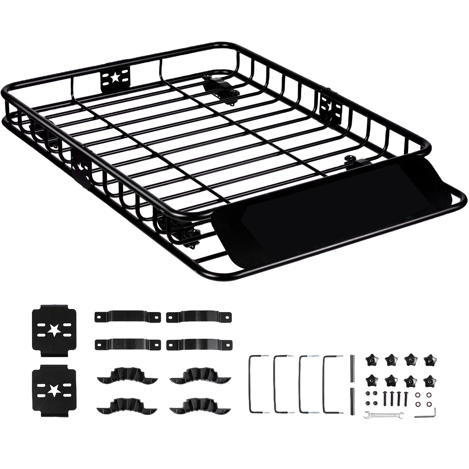 SucceBuy Imperiaal Cargo Basket 46"x36"x4.5" / 51"x36"x5" Rooftop Cargo Carrier Heavy-Duty 200LBS Capaciteit voor SUV Vrachtwagen Voertuig
