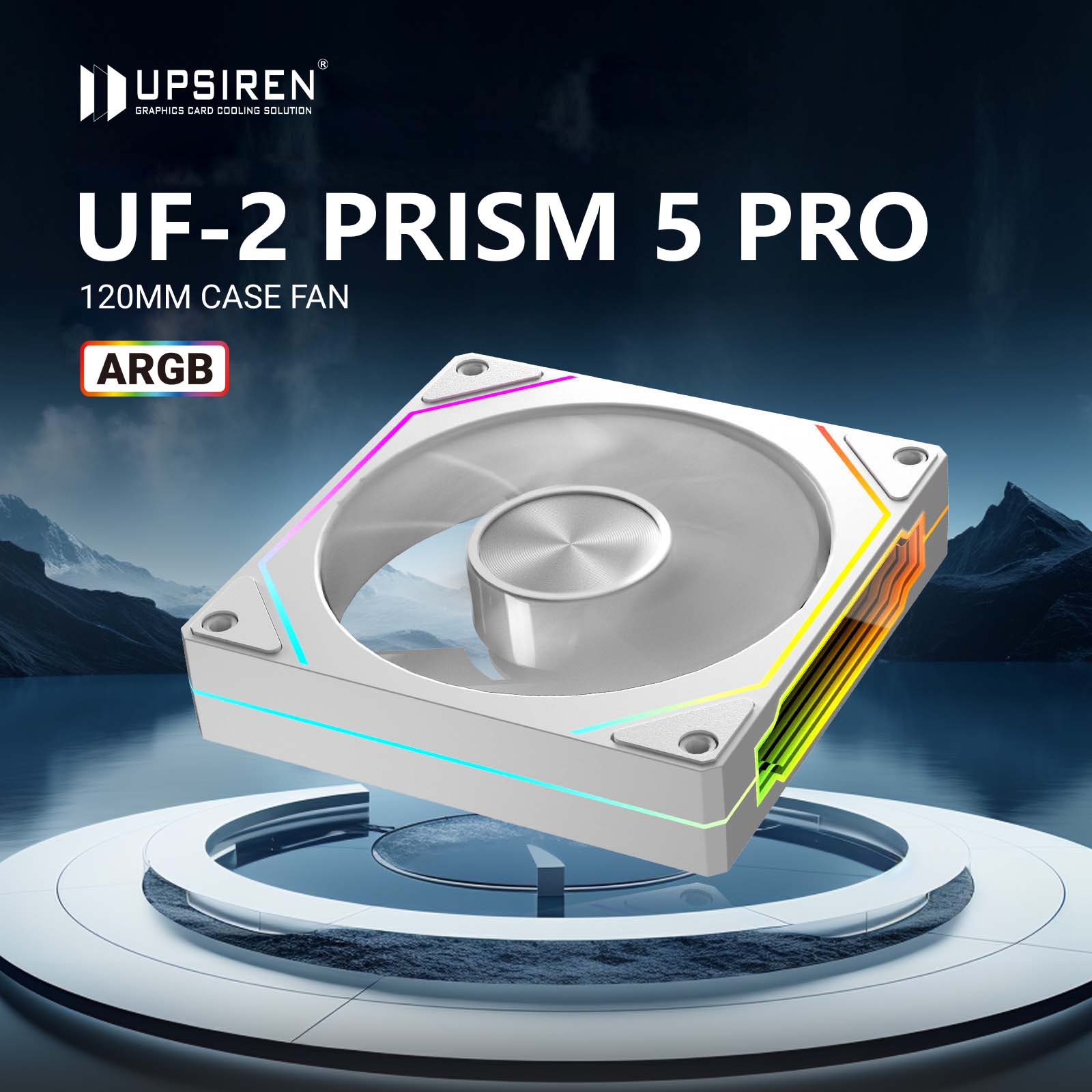 Upsirene UF-2 Prisma 5 Pro 12Cm Argb Groot Luchtvolume Computer Chassis Ventilator Reguliere Versie/Omgekeerde Versie Dual Mode Selectie