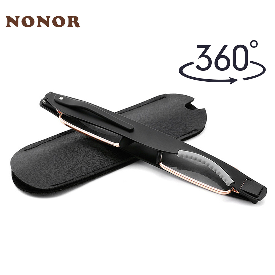 Occhiali da lettura portatili NONOR uomo donna Mini occhiali da vista pieghevoli con rotazione di 360 gradi occhiali da vista TR90 con custodia
