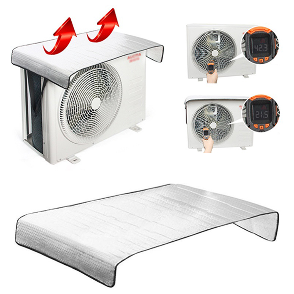 Cubierta de aire acondicionado de 46x95CM para exteriores, cubierta de limpieza antipolvo y antinieve, herramienta de limpieza para mantener el aire acondicionado del hogar
