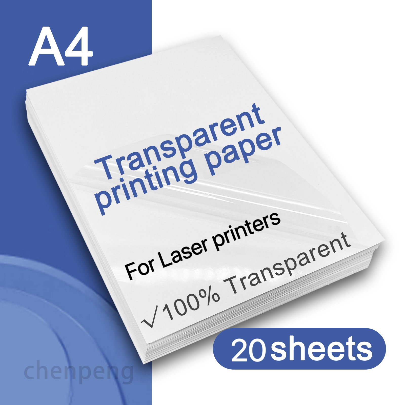 Hochwertiges, bedruckbares, transparentes Vinyl-Aufkleberpapier, 20 Blatt mattes, laserdruckbares Aufkleberpapier, wasserfestes DIY-Klebepapier
