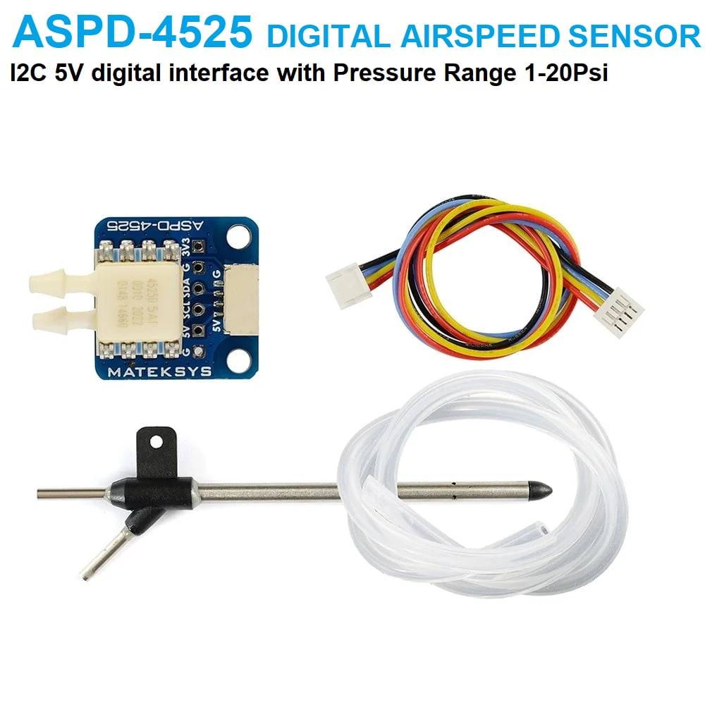 MATEK ASPD-4525 CYFROWY CZUJNIK PRĘDKOŚCI POWIETRZNEJ 4~6V DC do kontrolerów lotu F405-WING F411-WING F722-Wing, modelu drona wyścigowego RC FPV