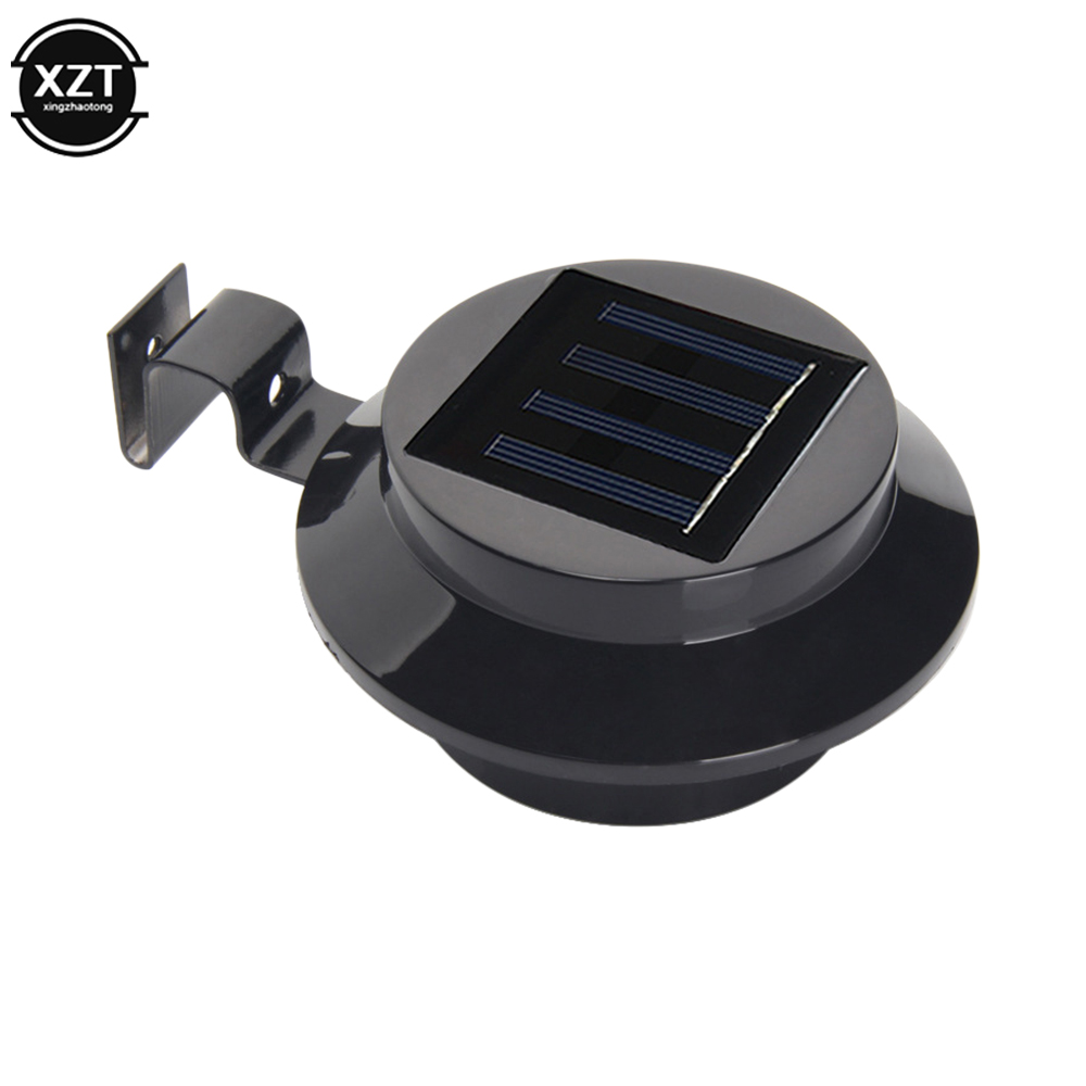 3 LED punto Solar jardín canalón redondo valla luz linterna patio pared paisaje luz decoración al aire libre lámpara de fregadero de inducción