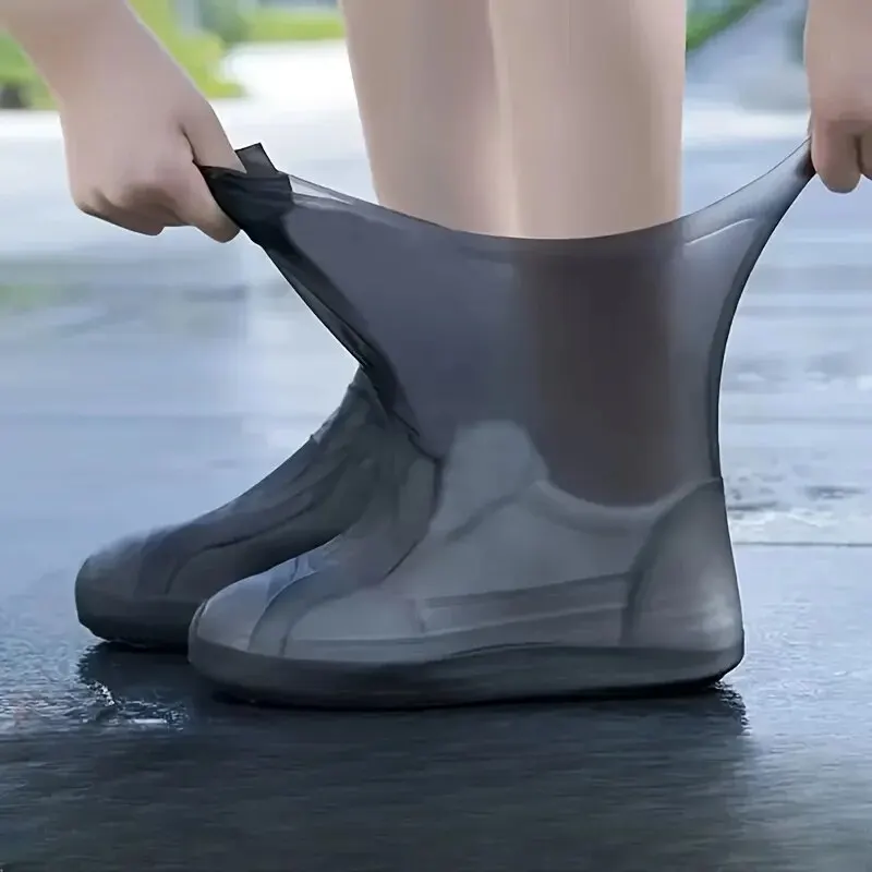1 par de cubrezapatos de goma para uso en exteriores, cubrezapatos impermeables de silicona, cubrezapatos para días lluviosos, cubrezapatos antideslizantes reutilizables para la lluvia