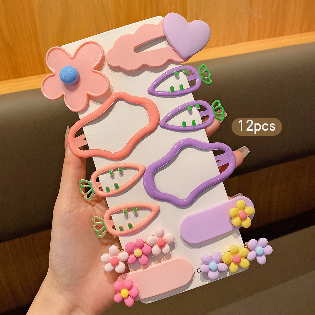 12 fermagli per capelli dolci e colorati, clip BB versione coreana, adatta per l'uso quotidiano come accessori per capelli