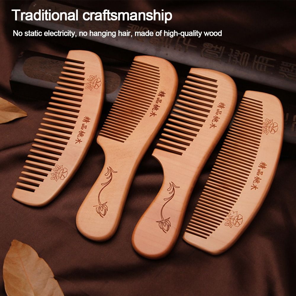 Neues anti statisches hand gefertigtes natürliches Pfirsich holz Haarkamm Kopf massage Sandelholz Kamm Haarpflege DIY Styling-Tool