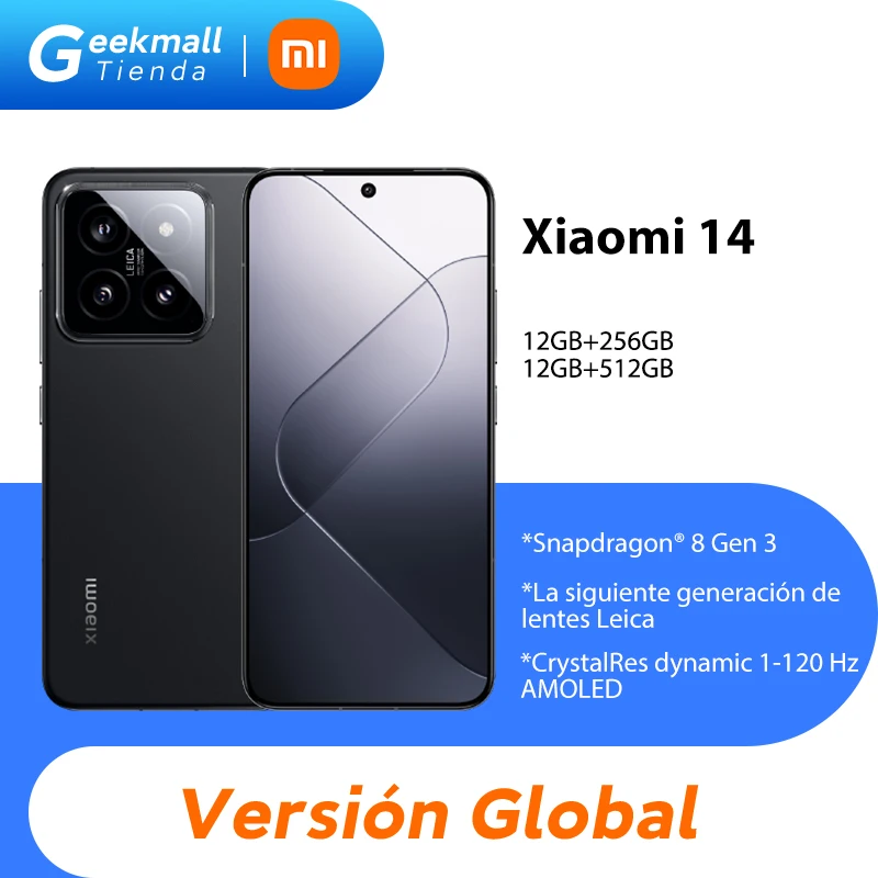 Versión global Xiaomi 14 Snapdragon ® 8 Gen 3 Smartphone 1.5K 6.36" Pantalla AMOLED IP68 NFC 50MP Cámara Leica 90W HyperCharge