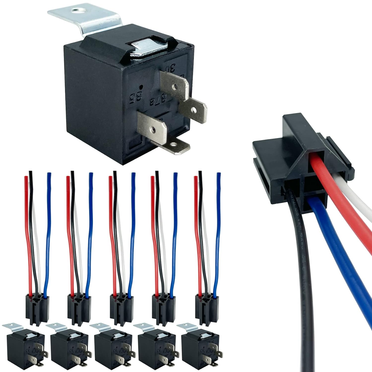 1 peça 40amp relé automotivo com soquete de bloqueio resistente para caminhão carro van motocicleta barco relé 4 pinos 12v dc
