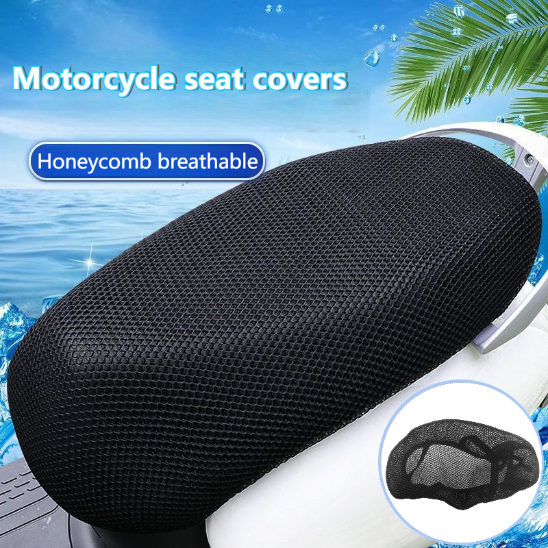 1 szt. Oddychająca, chłodna na lato, siateczkowa nakładka na siedzenie motocykla, skutera, roweru, z siatki 3D, antypoślizgowa, ochronna podkładka z siatki.