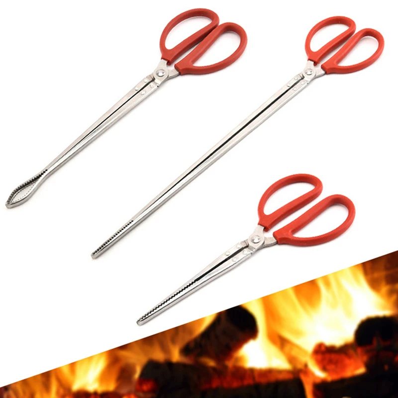 Herramienta de mano duradera para mariscos, pinzas de cangrejo de acero inoxidable multifunción estable, anguilas, Clip de mango largo, antideslizante para Cocina