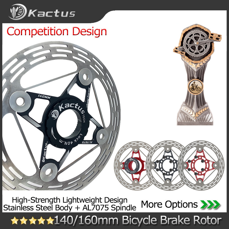 KACTUS Ultralight Rotor Rem Cakram Sepeda 140/160Mm Kunci Tengah Tebal AL7505 Rem Mengambang Cakram Pendingin Cepat untuk Jalan MTB EBike