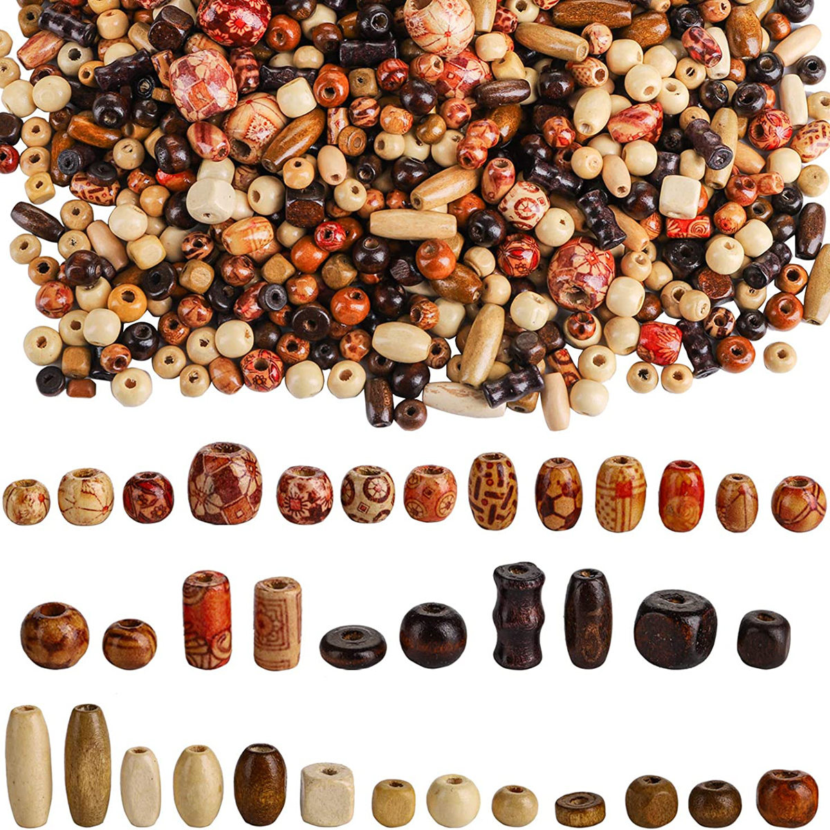 500 perline di legno per la creazione di gioielli, accessori per collane, braccialetti fai da te