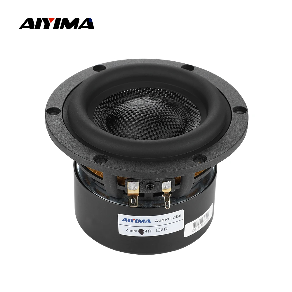 AIYIMA 1 pièce Haut-parleur Subwoofer 4 pouces 4/8 Ohm 80W Hi-Fi avec dôme en fibre de verre pour basses fréquences, pour Home Cinéma