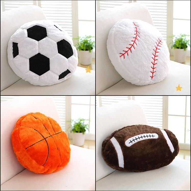 Almofada esportiva em forma de basquete e futebol, estilo inverno e verão, presente para namorado adulto