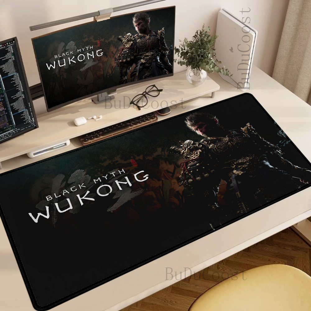 Zwarte Mythe Wukong Pc Gaming Muismat Elektronische Sport Gamer Vergrendeling Rand Computer Xxl Muismat Groot Kantoor Hd Print Bureau Matten