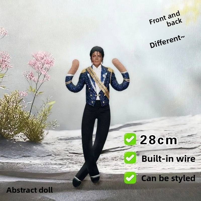 Nieuwe stijl Michael Jackson Cosplay Prop Doll Pluche Gevulde Figuur Poppen Kamerdecoratie Abstracte Gezamenlijke Mobiliteit Props Gift