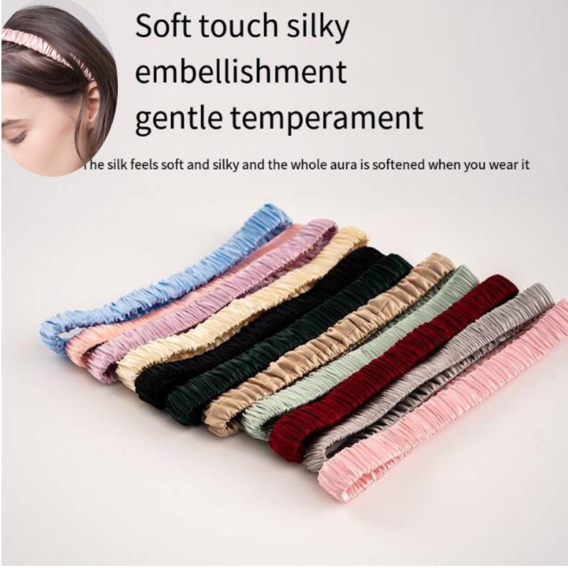 Bandeau 100% Soie Pure pour Femme, Accessoire de Maquillage Élégant pour Cheveux, Accessoires Capillaires pour Elle