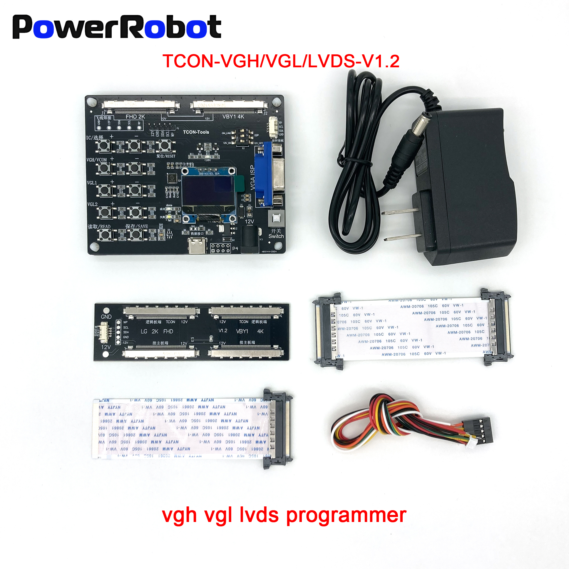 Tcon Vgh Vgl LVDS Vcom Spanningsregeling Programmeur Logic Board Tool voor LED TV Scherm Onderhoud en Debugging