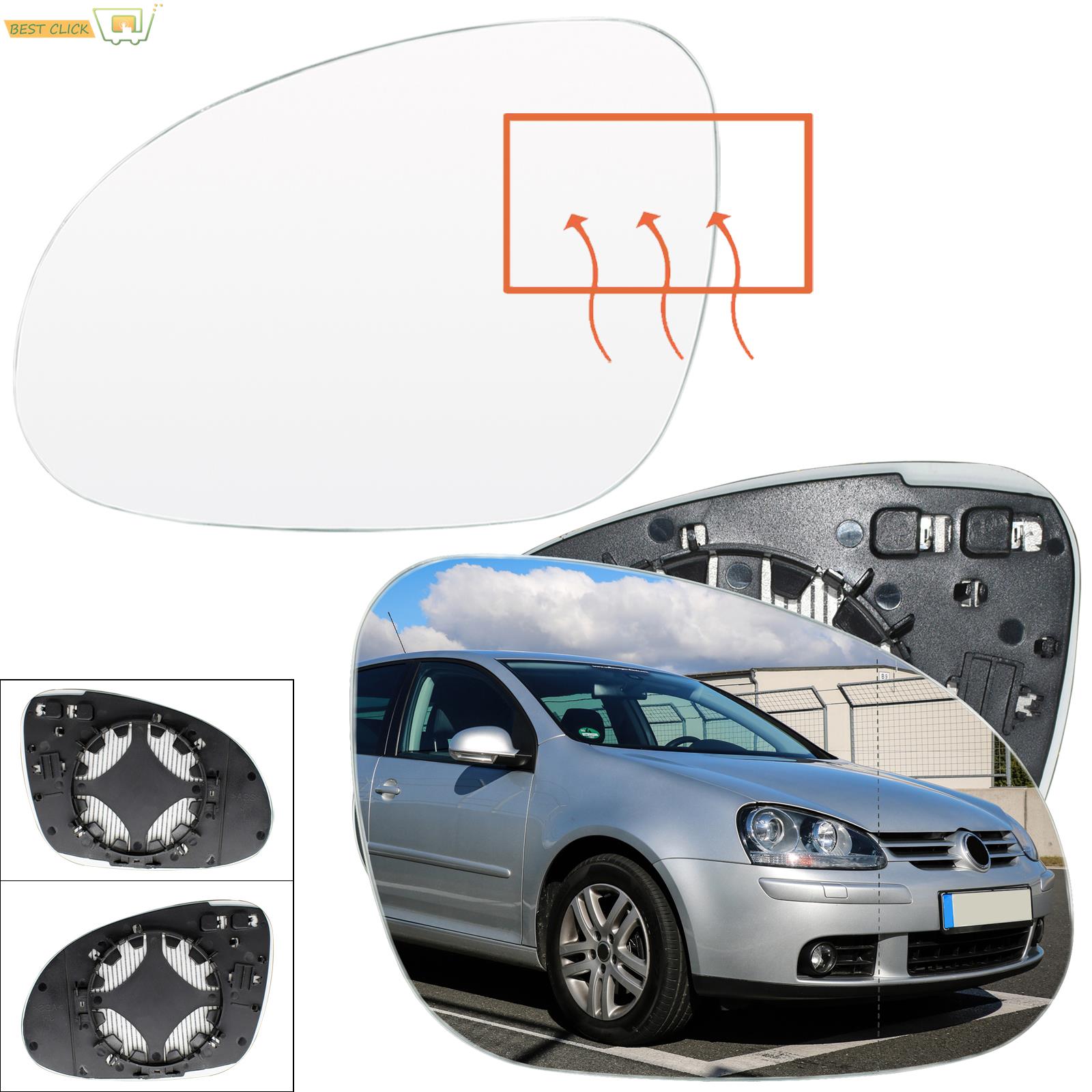 กระจกข้างอุ่นด้านซ้ายประตูด้านขวาสำหรับ VW Golf 5 Mk5 2003 - 2008 Jetta Passat B6 2006-2009กระจกมองหลังแผ่นกระจกมองหลัง