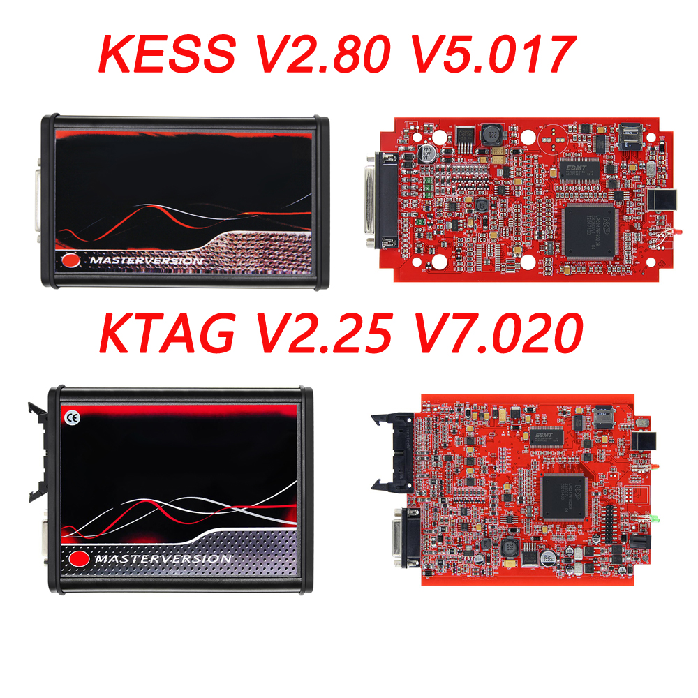 Online EU Red KESS V2 KTAG V5.017 2.80 Unlimited ECU Chip Tuning Kit K Tag V7.020 2.25 OBD OBD2 Auto ECU Programmierer Tool